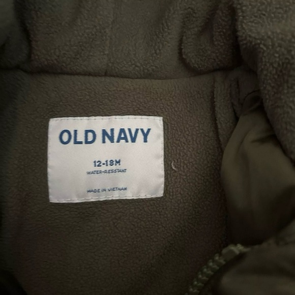 Toddler Old Navy Green Puffer Water Resistant Jacket Size 12-18 Months - Picture 4 of 5